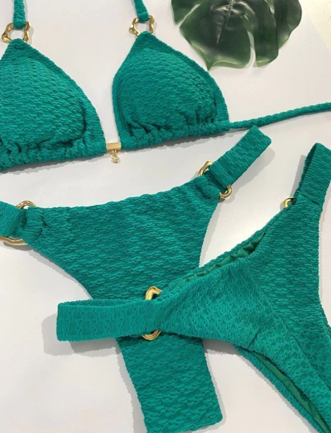 Biquíni Cortininha Texturizado - Verde