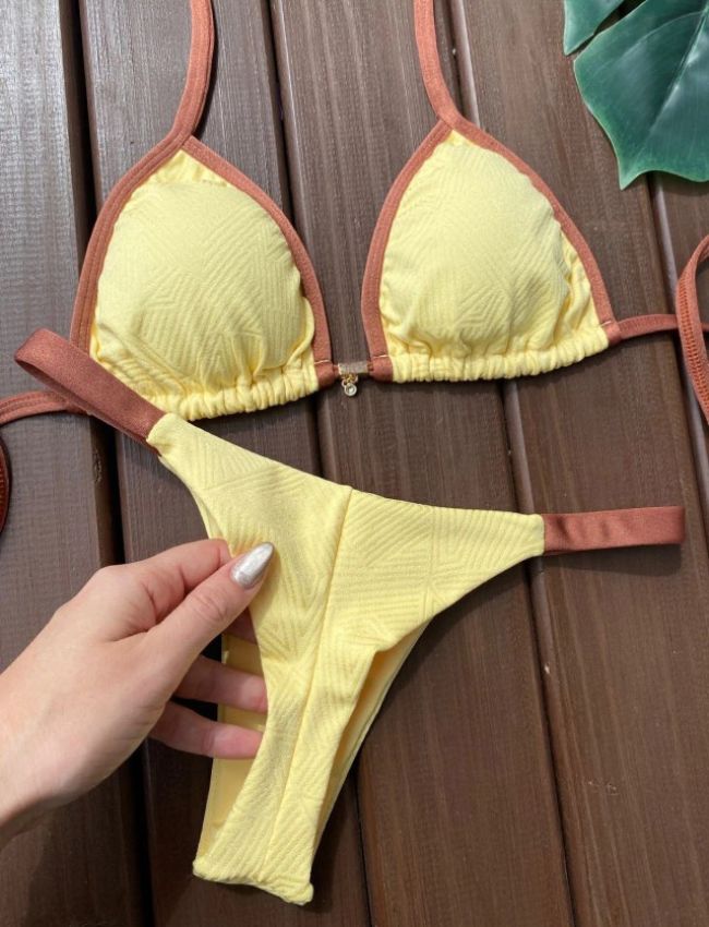 Biquíni Fita Bali - Amarelo e Bronze