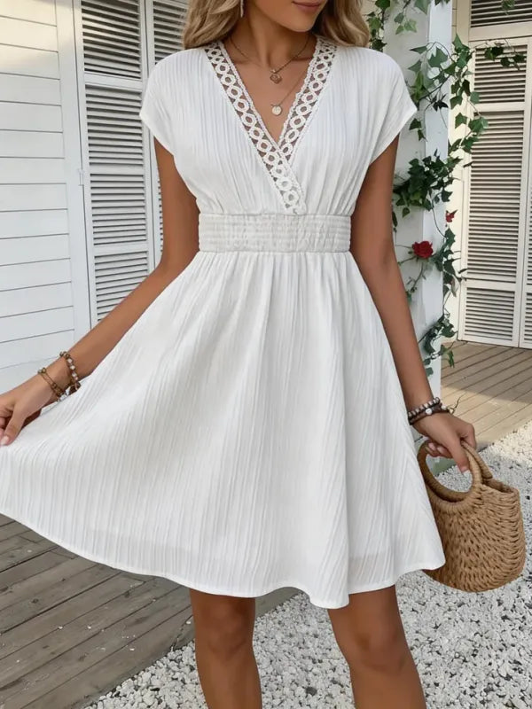 Vestido Renda Francesa Decote V | Beach Resort