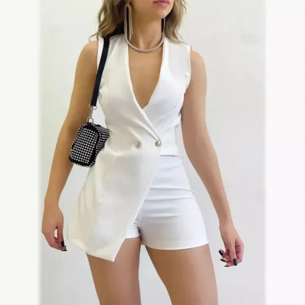 Macaquinho Slim Fit Sem Mangas | Elegância e Conforto