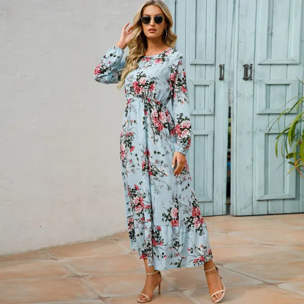 Vestido Longo Chiffon Floral Boho | Musa Brasil