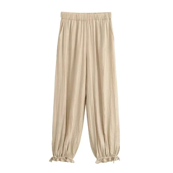 Conjunto Feminino Verão 2026 - Colete Cáqui com Miçangas