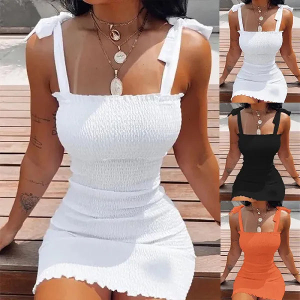 Vestido Branco Off-Shoulder com Faixa Ajustável
