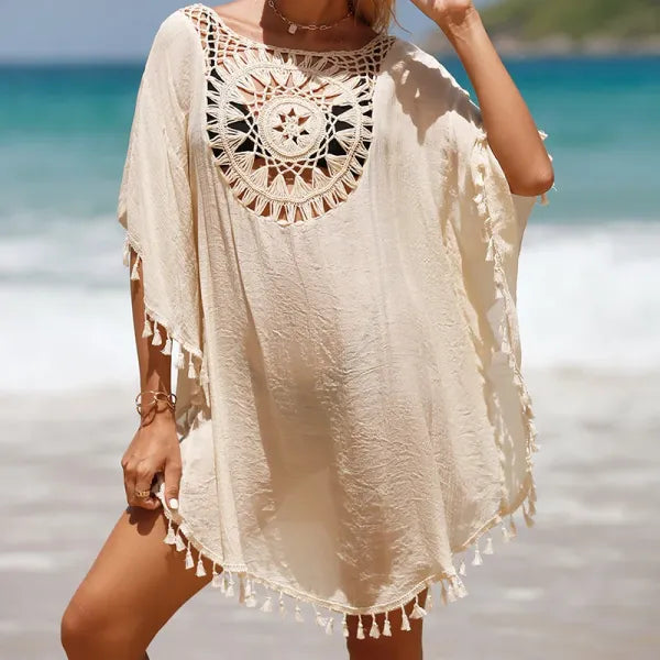 Saída de Praia Crochê Feminina | Cover-Up Elegante