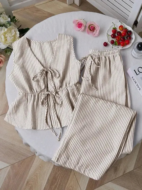 Conjunto Feminino Regata Listrada + Calça Pantalona