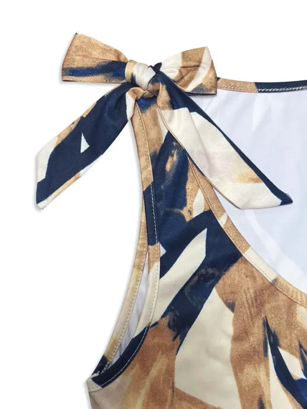 Vestido Geométrico Verão Resort | Elegância Bohemia