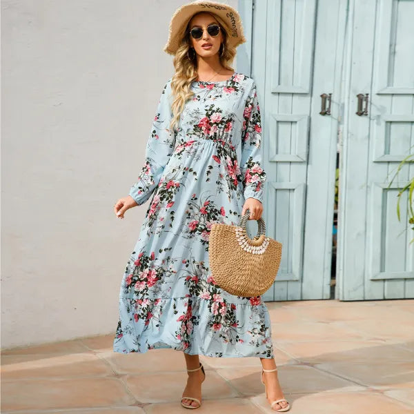 Vestido Longo Chiffon Floral Boho | Musa Brasil