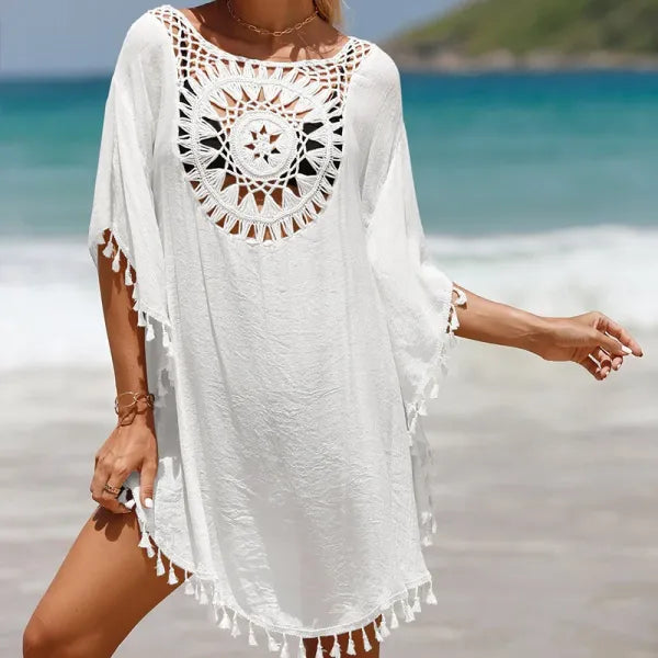 Saída de Praia Crochê Feminina | Cover-Up Elegante