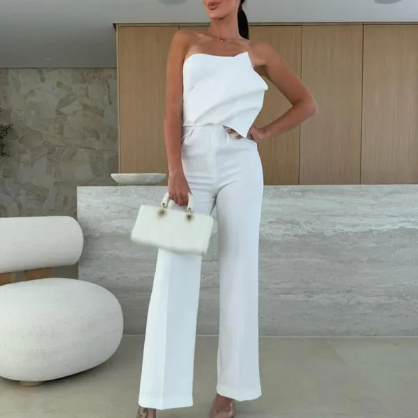 Macacão Feminino Sem Costas com Pernas Largas | Elegância