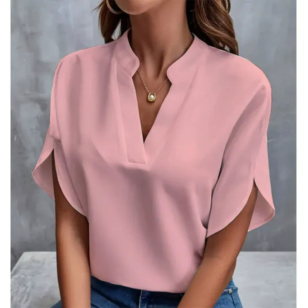 Blusa Feminina Decote V Meia Manga | Look Casual Elegante Verão