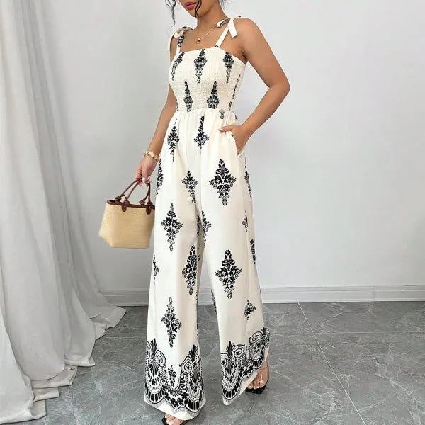 Macacão Feminino Boho Paisley Perna Larga com Bolsos | Musa Brasil
