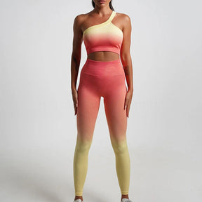 Conjunto Academia Sem Costura Alça Única - Gradient