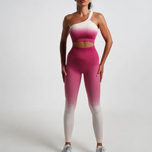 Conjunto Academia Sem Costura Alça Única - Gradient