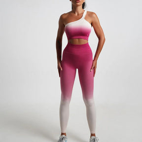 Conjunto Academia Sem Costura Alça Única - Gradient