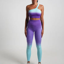 Conjunto Academia Sem Costura Alça Única - Gradient