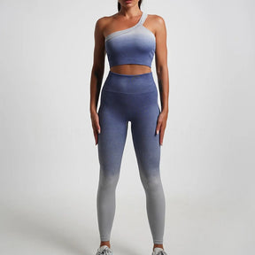 Conjunto Academia Sem Costura Alça Única - Gradient