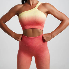 Conjunto Academia Sem Costura Alça Única - Gradient