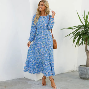 Vestido Longo Chiffon Floral Boho | Musa Brasil [v:1dblk41]