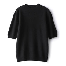 Suéter Feminino Caxemira 100% Meia Gola Alta Manga Curta Premium