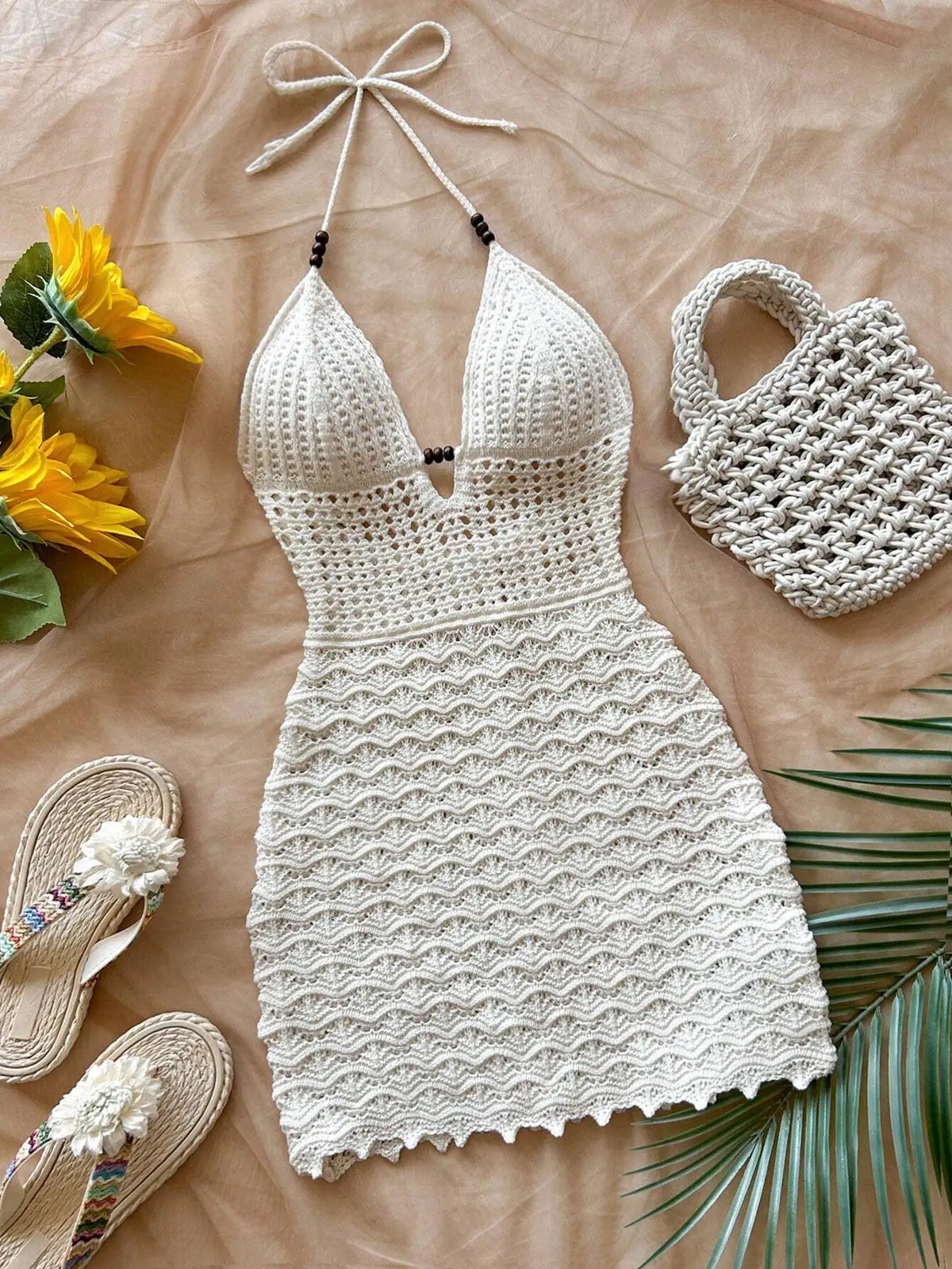 Vestido de Crochê Branco Halter Feminino | Musa Brasil [v:b6wt33]