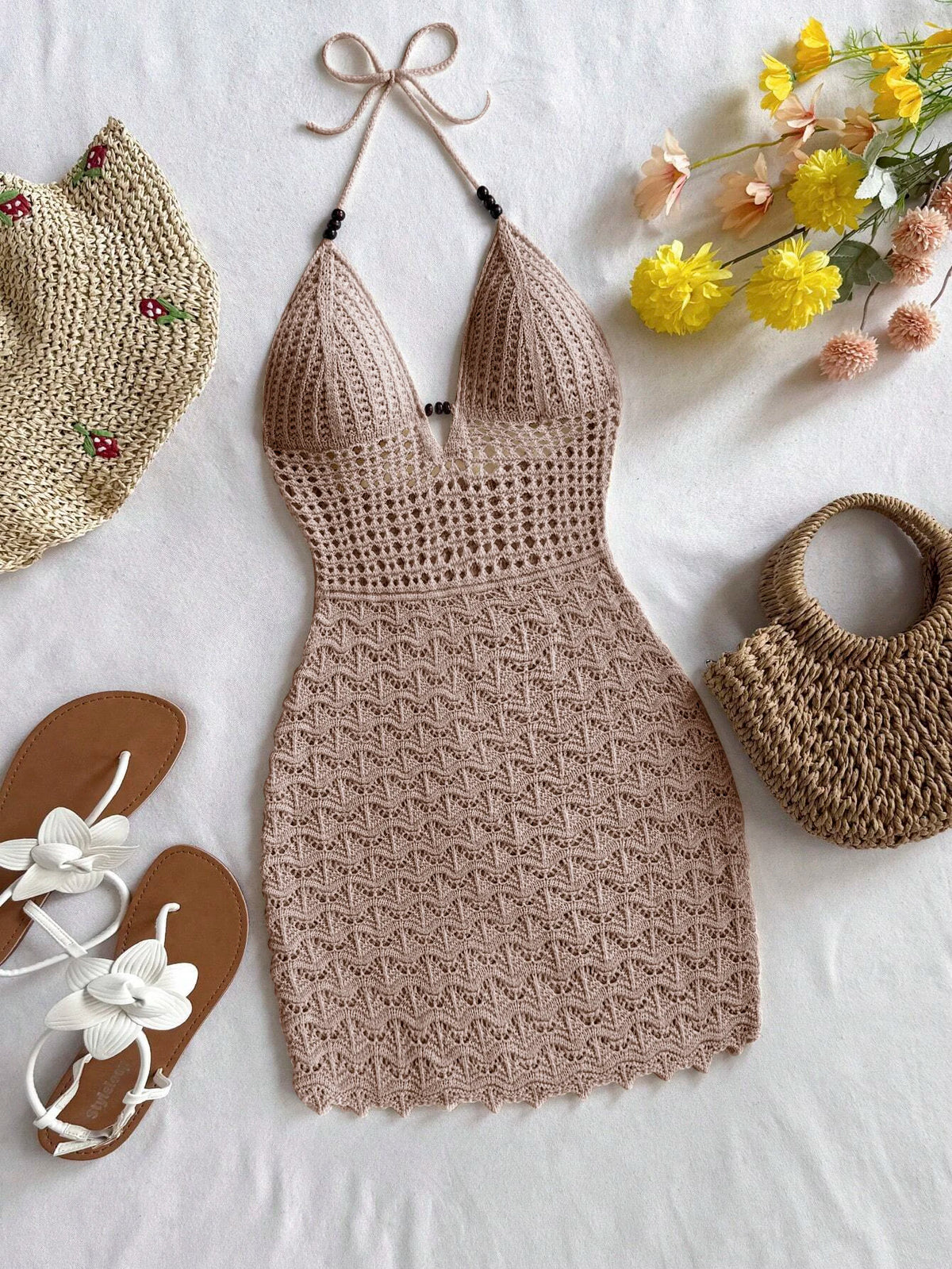 Vestido de Crochê Branco Halter Feminino | Musa Brasil [v:o7hzil]