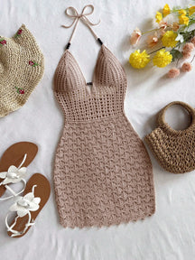 Vestido de Crochê Branco Halter Feminino | Musa Brasil [v:o7hzil]