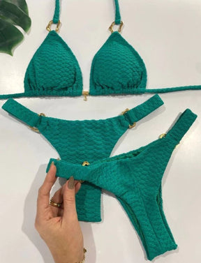 Biquíni Cortininha Texturizado - Verde
