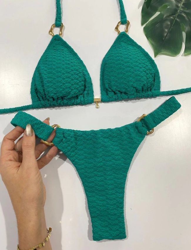 Biquíni Cortininha Texturizado - Verde