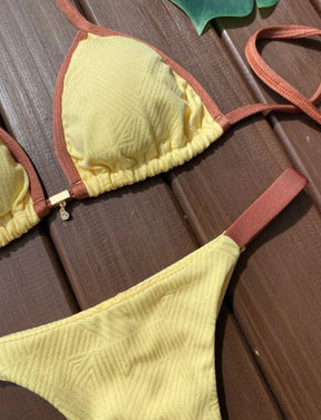 Biquíni Fita Bali - Amarelo e Bronze
