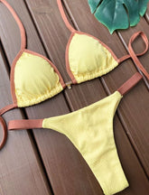 Biquíni Fita Bali - Amarelo e Bronze