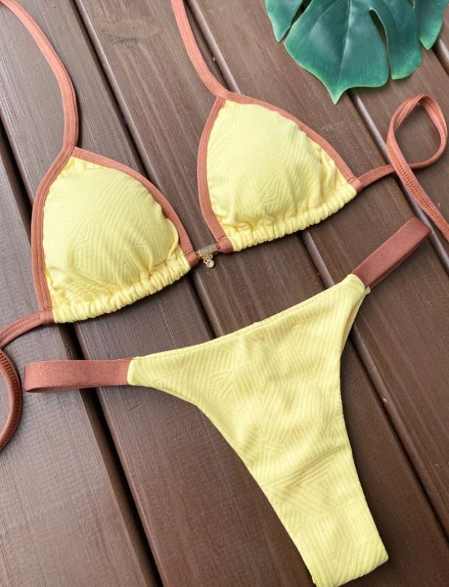 Biquíni Fita Bali - Amarelo e Bronze