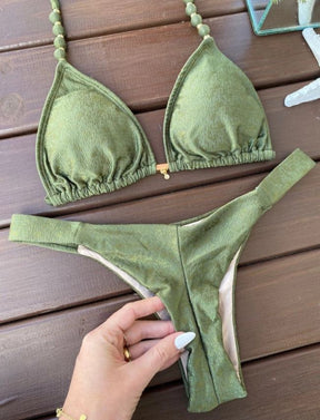 Biquíni Fita Bali Texturizado - Verde Musgo