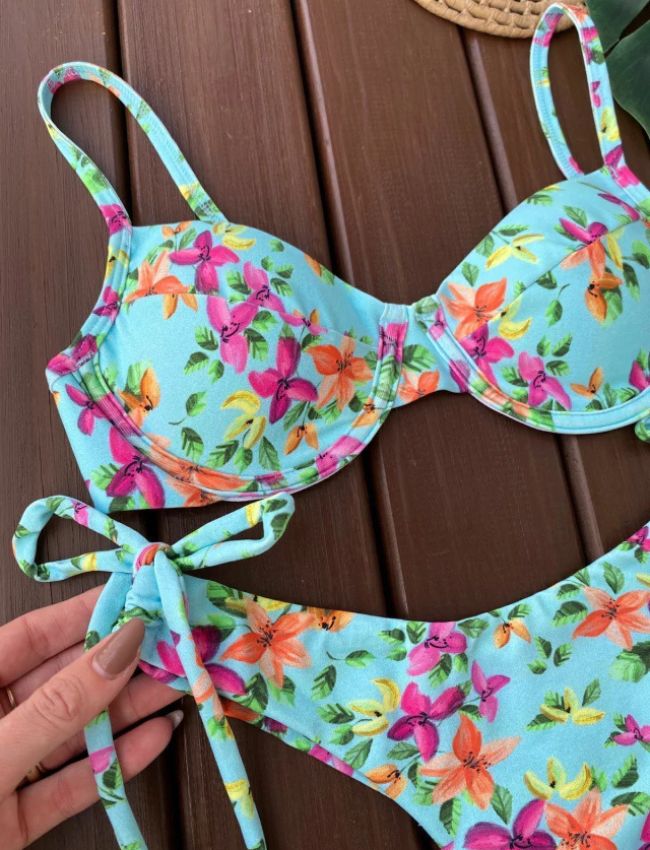 Biquíni Meia Taça - Flores