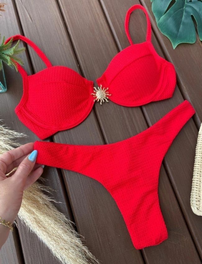 Biquíni Meia Taça Sol - Vermelho