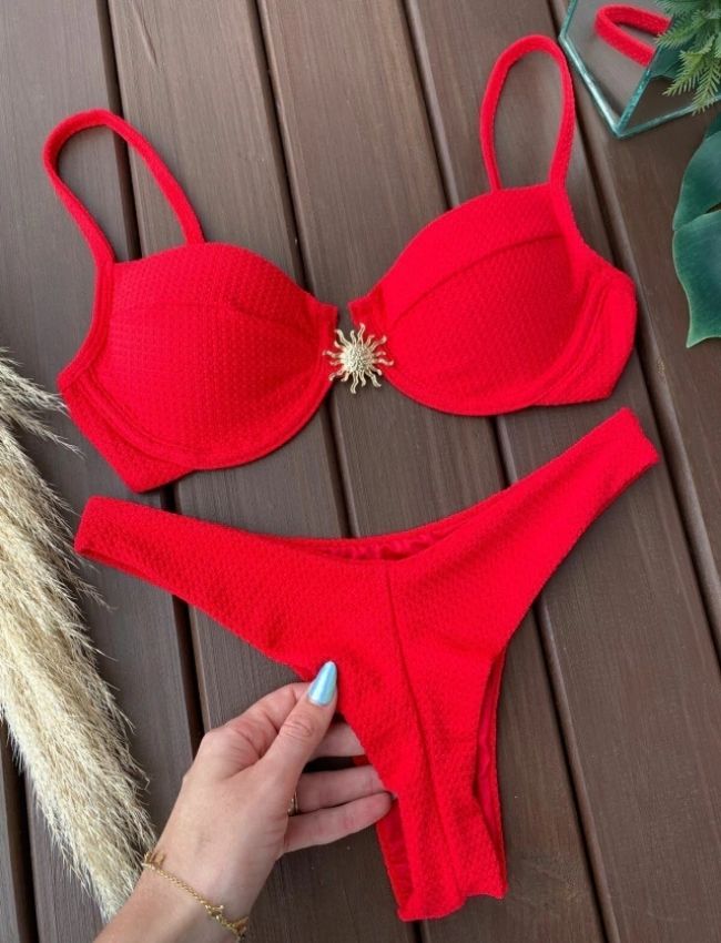 Biquíni Meia Taça Sol - Vermelho