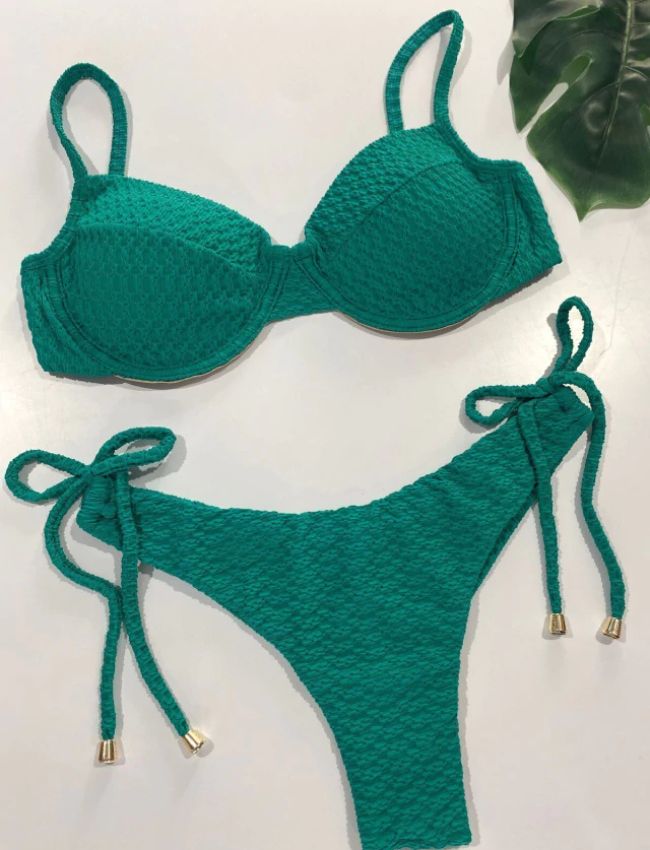 Biquíni Meia Taça Texturizado - Verde