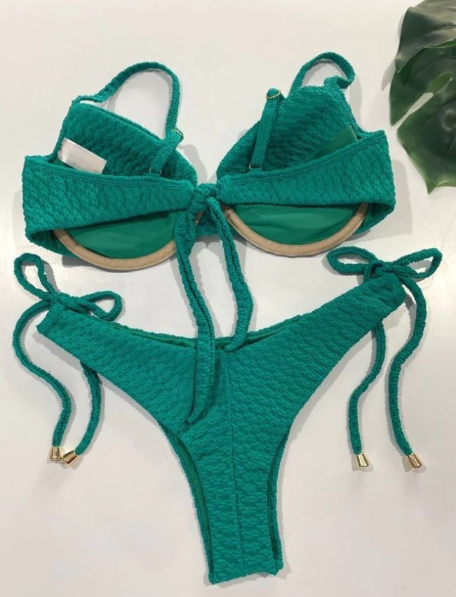 Biquíni Meia Taça Texturizado - Verde