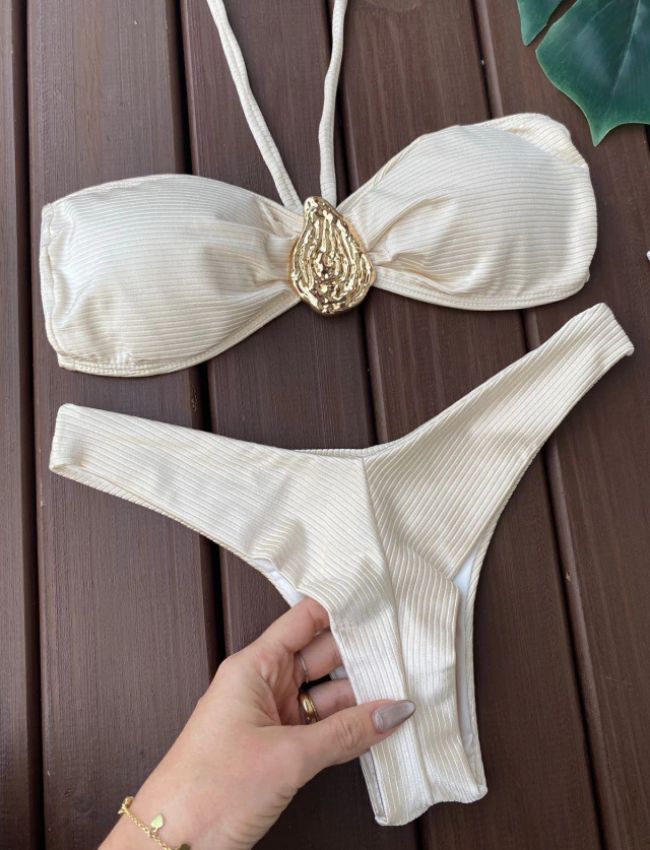 Biquíni Tomara Que Caia Canelado - Off White