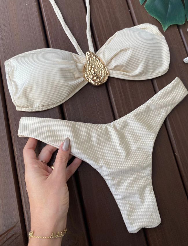 Biquíni Tomara Que Caia Canelado - Off White