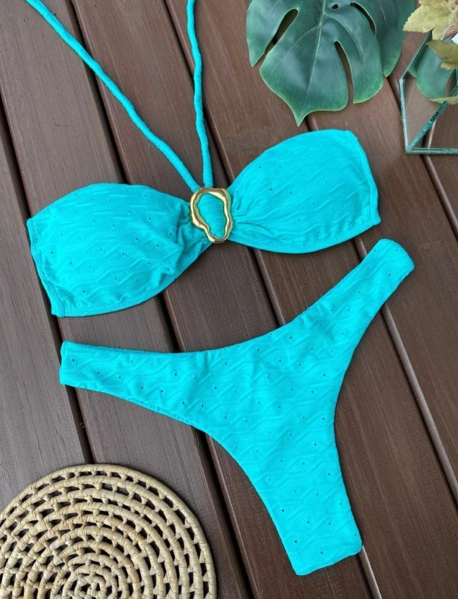 Biquíni Tomara Que Caia Texturizado - Turquesa