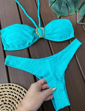 Biquíni Tomara Que Caia Texturizado - Turquesa