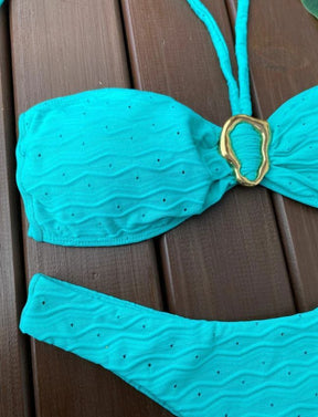 Biquíni Tomara Que Caia Texturizado - Turquesa