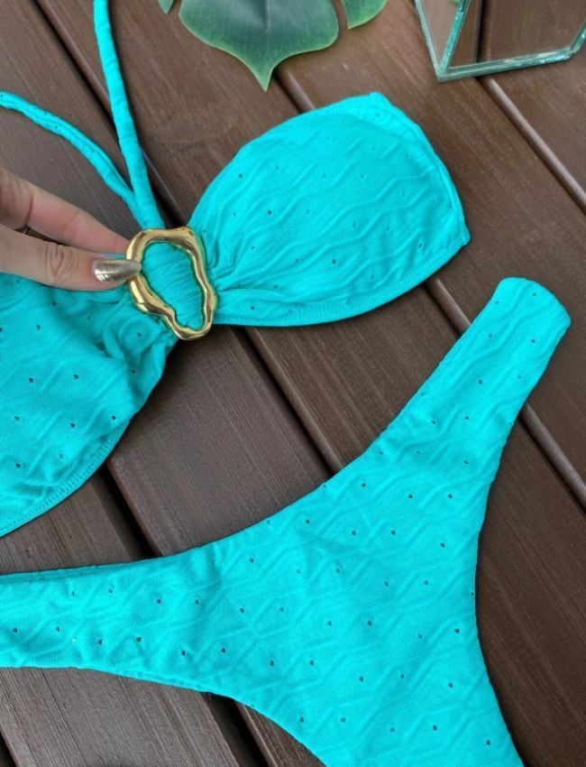 Biquíni Tomara Que Caia Texturizado - Turquesa