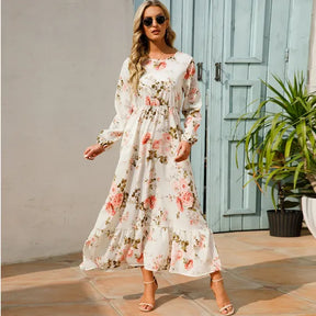 Vestido Longo Chiffon Floral Boho | Musa Brasil