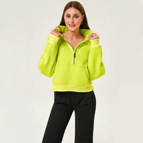 Jaqueta Feminina de Treino Manga Longa com Zíper Windproof