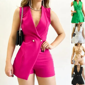 Macaquinho Slim Fit Sem Mangas | Elegância e Conforto