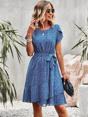 Vestido Floral Cintura Alta Feminino — Casual Verão Premium