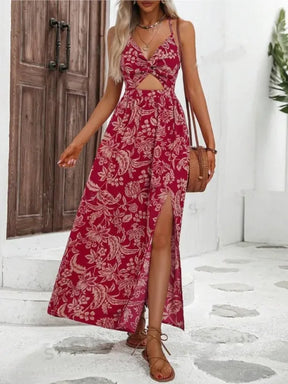 Vestido Halter Verão com Fenda — Moda Resort