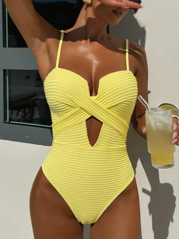Maiô Amarelo Monokini Cavado Modelador | Musa Brasil