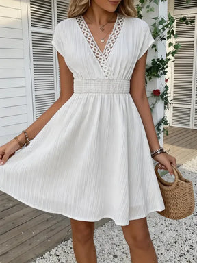 Vestido Renda Francesa Decote V | Beach Resort
